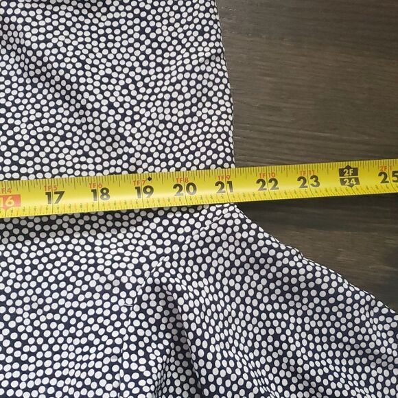 Liz Robert's 14 Vintage Long Sleeve Dress Blue Navy Polka Dot Print - Picture 13 of 15